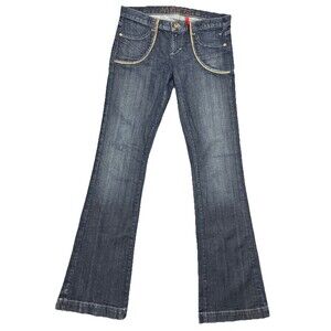 Guess Jeans Foxy Flare Womens Size 28 Low Rise Dark Wash Y2K 2000s